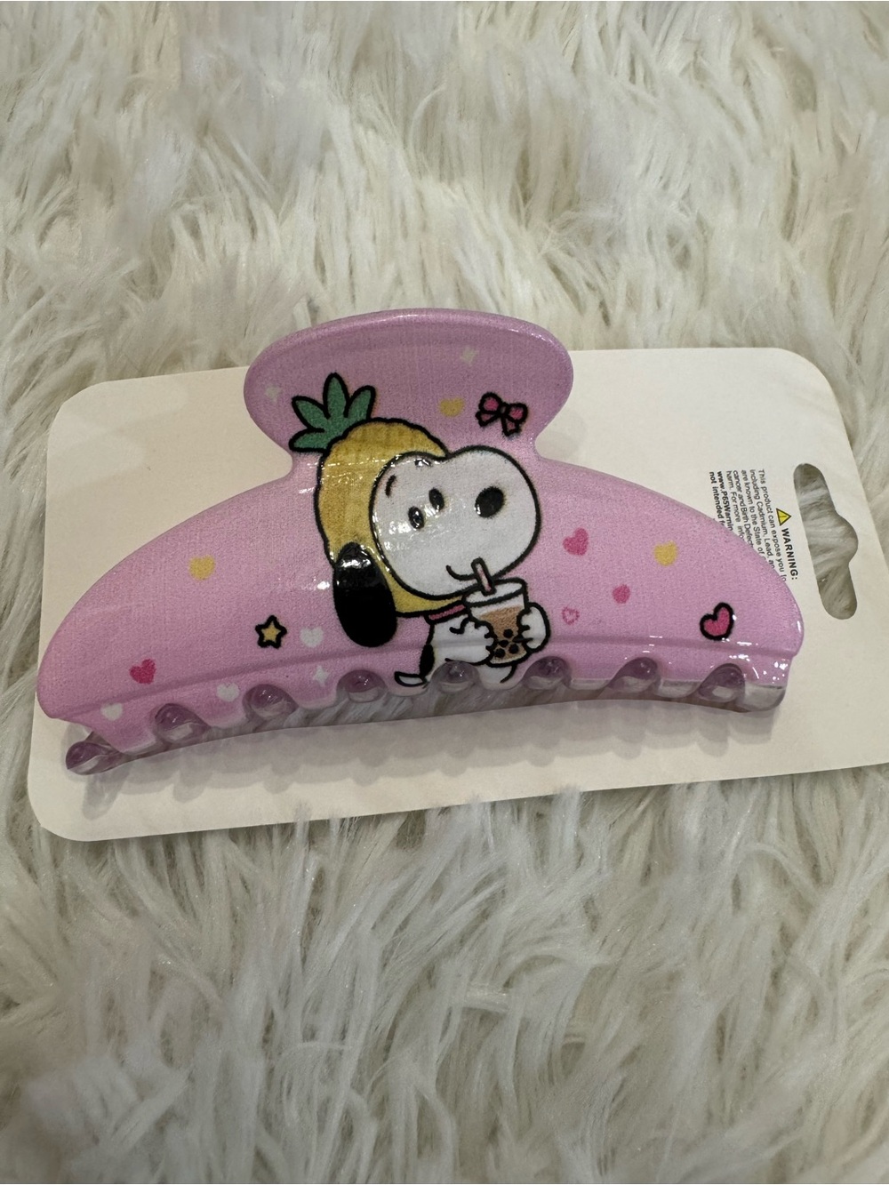 Pink Snoopy peanuts Pineapple hat  Hair Claw clip